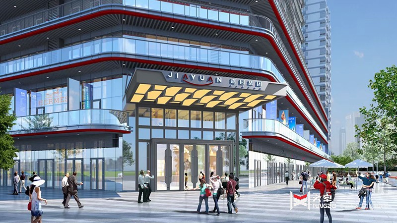 西安嘉園尚悅售樓中心發(fā)光石雨棚和自動門門斗